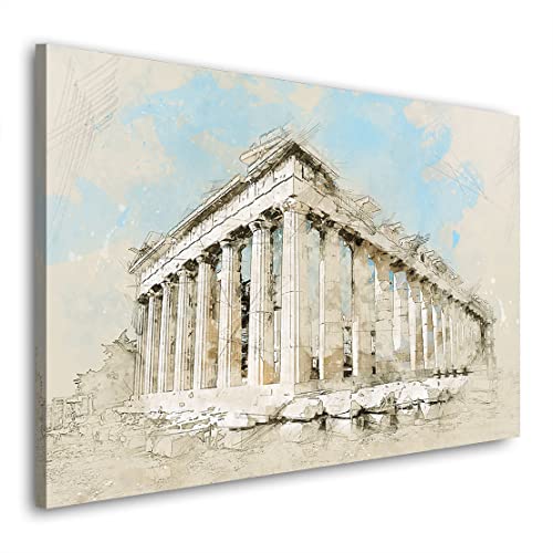 Kunstgestalten24 Leinwandbild Griechenland Akropolis Wandbild Kunstdruck Raum- u. Wanddekoration XXL von Kunstgestalten24