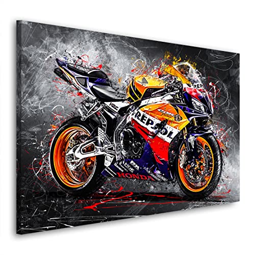 Kunstgestalten24 Leinwandbild Honda CBR 1000 RR Fireblade Repsol Wandbild Kunstdruck Dekoration XXL von Kunstgestalten24