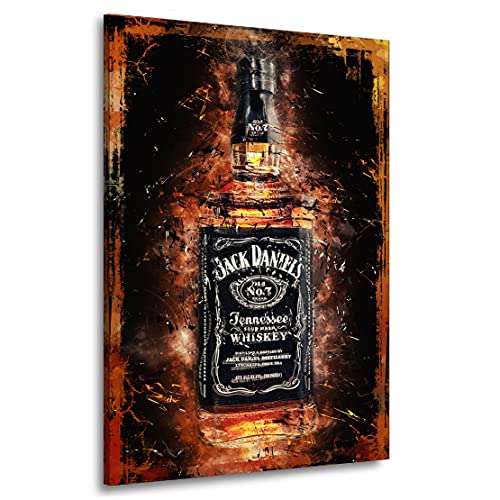 Kunstgestalten24 Leinwandbild Jack Daniels Whiskey Abstrakt Style Wandbild Kunstdruck von Kunstgestalten24