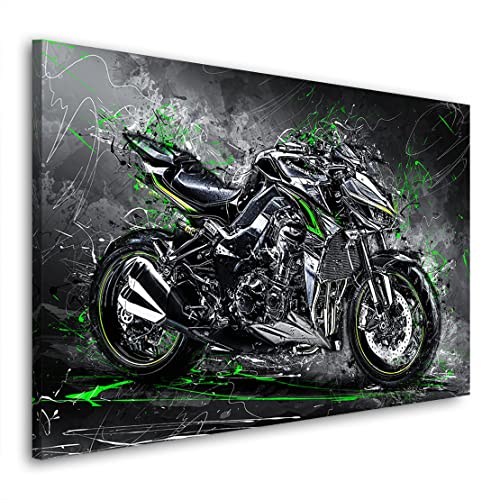 Kunstgestalten24 Leinwandbild Kawasaki Z1000 Wandbild Kunstdruck Raum- u. Wanddekoration Übergrößen von Kunstgestalten24