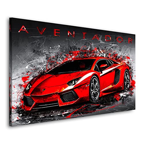 Kunstgestalten24 Leinwandbild Lamborghini Aventador Abstrakt Wandbild Kunstdruck XXL von Kunstgestalten24