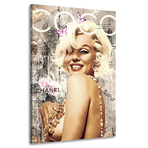 Kunstgestalten24 Leinwandbild Marilyn Monroe Coco Retro Wandbild Kunstdruck Deko XXL von Kunstgestalten24