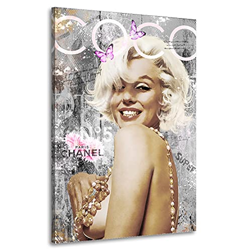 Kunstgestalten24 Leinwandbild Marilyn Monroe Coco Wandbild Kunstdruck Lounge Deko von Kunstgestalten24