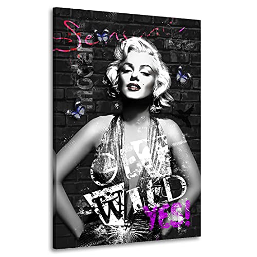 Kunstgestalten24 Leinwandbild Marilyn Monroe Get Wild Wandbild Kunstdruck Wanddeko von Kunstgestalten24