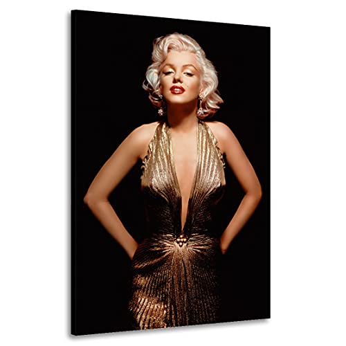 Kunstgestalten24 Leinwandbild Marilyn Monroe Gold Style Wandbild Kunstdruck Übergrößen von Kunstgestalten24