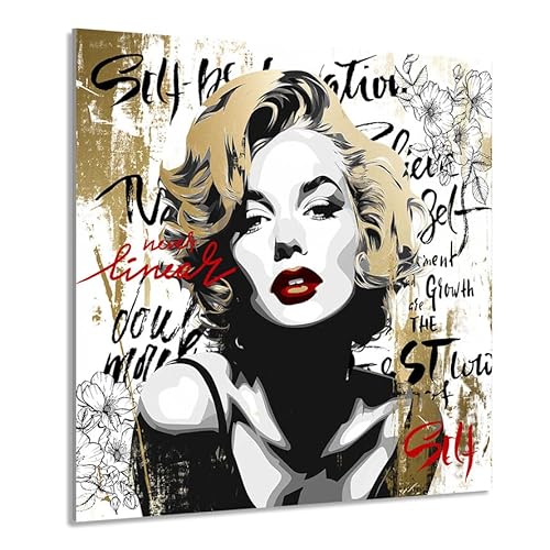 Kunstgestalten24 Leinwandbild Marilyn Monroe Pop Art Gold Style Wandbild Kunstdruck Wanddeko von Kunstgestalten24