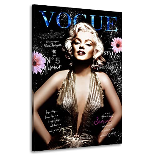 Kunstgestalten24 Leinwandbild Marilyn Monroe Vogue Wandbild Kunstdruck Raumdekoration Übergrößen von Kunstgestalten24