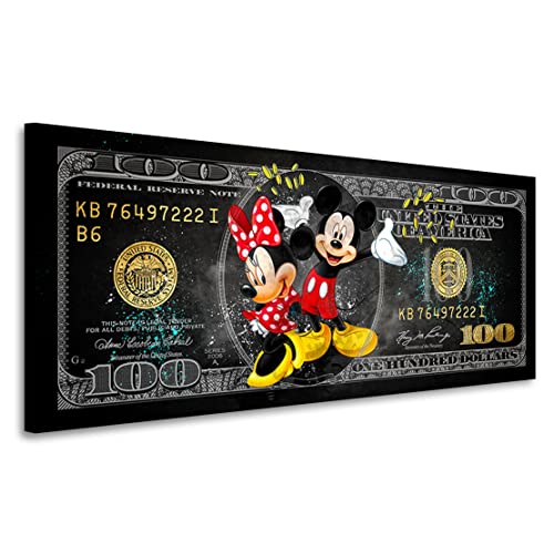 Kunstgestalten24 Leinwandbild Micky Maus & Minnie Dollar Wandbild Kunstdruck Raum- u. Wanddeko von Kunstgestalten24