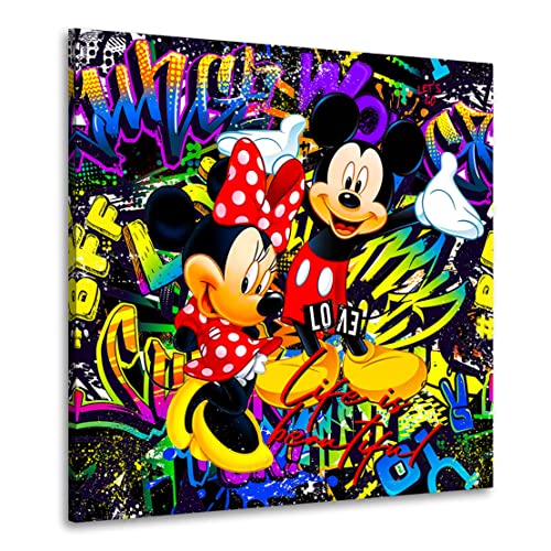 Kunstgestalten24 Leinwandbild Mickey & Minnie Grafitti Wandbild Kunstdruck Raum- u. Wanddekoration XXL von Kunstgestalten24