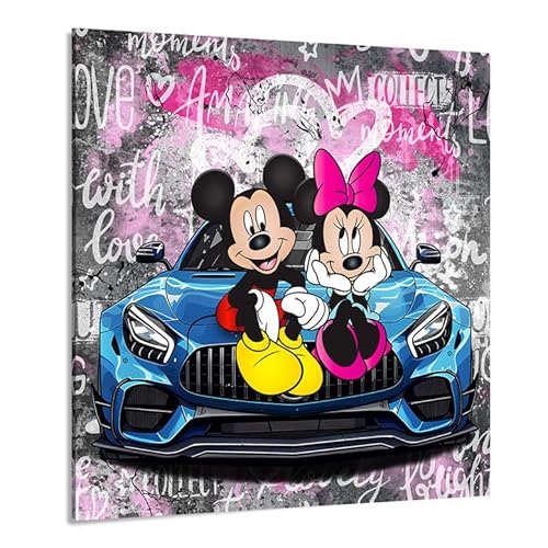 Kunstgestalten24 Leinwandbild Micky Minnie Maus Love Pop Art Bild Wandbild Kunstdruck Raum- u. Wanddeko von Kunstgestalten24