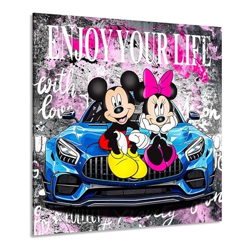 Kunstgestalten24 Leinwandbild Micky und Minnie Maus Enjoy Pop Art Bild Wandbild Kunstdruck Raum- u. Wanddeko von Kunstgestalten24