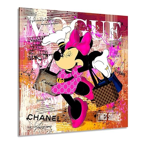 Kunstgestalten24 Leinwandbild Minnie Maus Vogue Pop Art Comic Kunstdruck Wanddeko von Kunstgestalten24