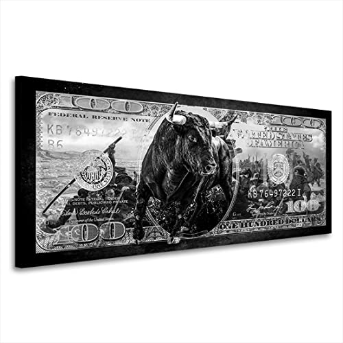 Kunstgestalten24 Leinwandbild Money Revolution Dark Style Wandbild Kunstdruck Dekoration von Kunstgestalten24