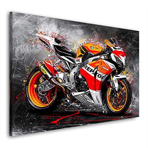 Kunstgestalten24 Leinwandbild Motorrad Honda CBR 1000 RR Fireblade SC59 Wandbild Kunstdruck Wanddekoration XXL von Kunstgestalten24