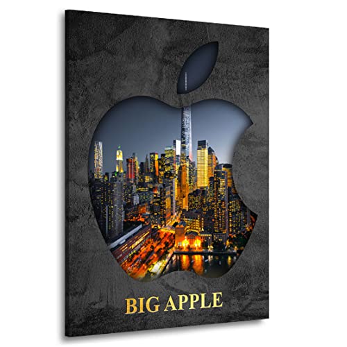 Kunstgestalten24 Leinwandbild New York Big Apple Grey Style Wandbild Kunstdruck Raum- u. Wanddekoration Übergrößen von Kunstgestalten24