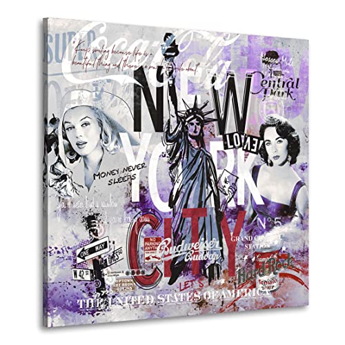 Kunstgestalten24 Leinwandbild New York City Liz & Marilyn Style Wandbild Kunstdruck Raum- u. Wanddekoration Übergrößen von Kunstgestalten24