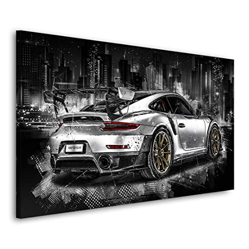 Kunstgestalten24 Leinwandbild Porsche GT2 RS Abstrakt Style Wandbild Kunstdruck Foyer XXL von Kunstgestalten24