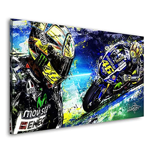 Kunstgestalten24 Leinwandbild Valentino Rossi Wandbild Kunstdruck Raum- u. Wanddekoration Übergrößen von Kunstgestalten24