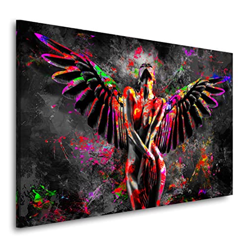 Kunstgestalten24 Leinwandbild Sensual Angel Pop Art Wandbild Kunstdruck Schlafzimmer Deko XXL von Kunstgestalten24