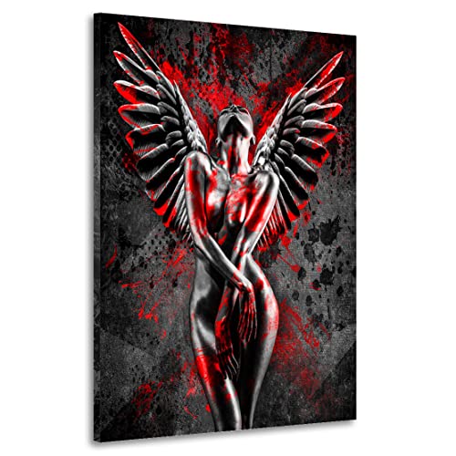 Kunstgestalten24 Leinwandbild Sensual Angel in Red Wandbild Kunstdruck Wanddekoration Übergrößen von Kunstgestalten24