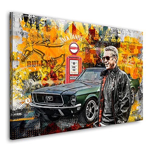 Kunstgestalten24 Leinwandbild Steve McQueen Bullitt Wandbild Kunstdruck Raumdeko von Kunstgestalten24