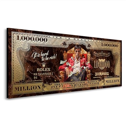 Kunstgestalten24 Leinwandbild Toni Montana Scarface Pop Art Million Dollar Retro Wandbild Kunstdruck Wanddeko von Kunstgestalten24