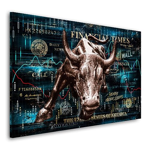 Kunstgestalten24 Leinwandbild Wallstreet Bulle Stier Finanzen Wandbild Wanddeko XXL Wandekoration Deko Bilder Modern Art Bild Kunstwerk Canvas Hochwertiger Kunstdruck Kunstgestalten24 Leinwandbild Wallstreet Bulle Stier Finanzen Wandbild Wanddeko XXL Wandekoration Deko Bilder Modern Art Bild Kunstwerk Canvas Hochwertiger Kunstdruck von Kunstgestalten24