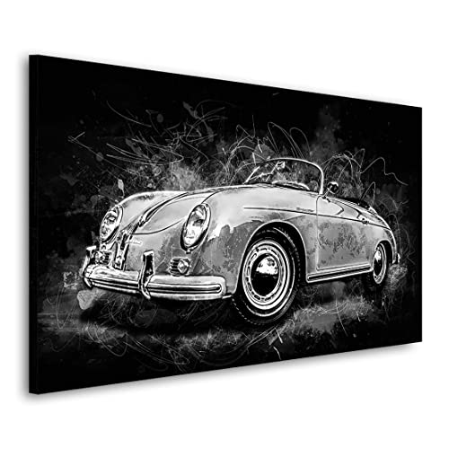 Kunstgestalten24 Leinwandbild Wandbild Auto Porsche Speedster Abstrakt Kunstdruck Raum- u. Wanddekoration Übergrößen von Kunstgestalten24