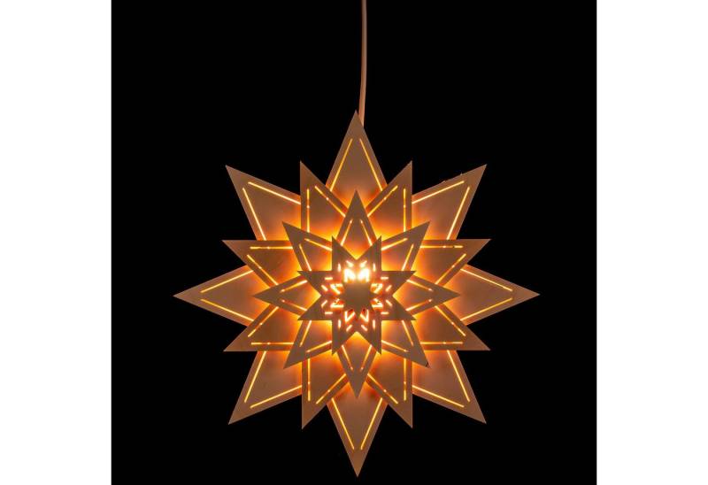 Kunstgewebe Taulin Schwibbogen Fensterbild Stern mit Lichtschlitzen - Blume (30cm) von Kunstgewerbe T von Kunstgewebe Taulin