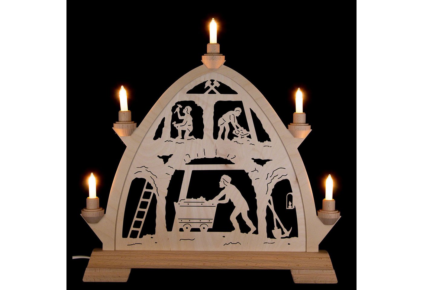 Kunstgewebe Taulin Schwibbogen Gotischer Bogen Bergbau (42x42,5cm) von Kunstgewerbe Taulin von Kunstgewebe Taulin