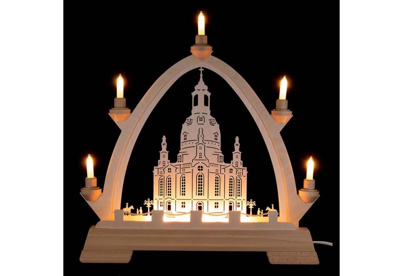 Kunstgewebe Taulin Schwibbogen Gotischer Bogen Frauenkirche (42x42,5cm) von Kunstgewerbe Taulin von Kunstgewebe Taulin