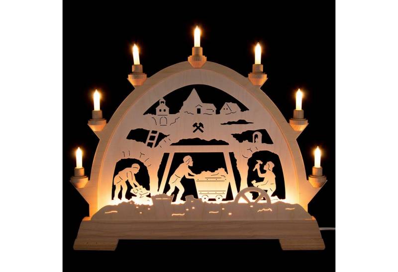 Kunstgewebe Taulin Schwibbogen Schwibbogen Bergbau (48x42cm) von Kunstgewerbe Taulin von Kunstgewebe Taulin