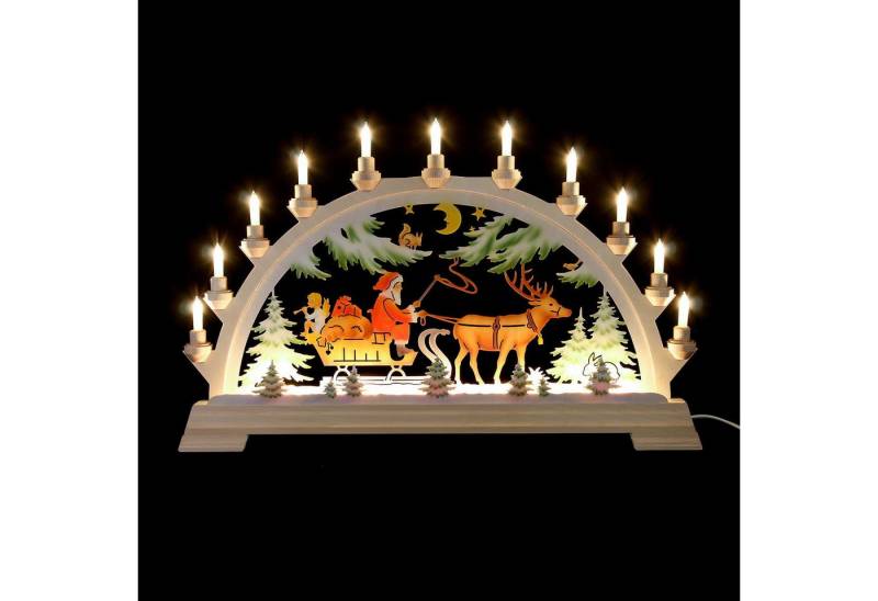 Kunstgewebe Taulin Schwibbogen Schwibbogen Nikolaus mit Schlitten, farbig (65x40cm) von Kunstgewerbe von Kunstgewebe Taulin
