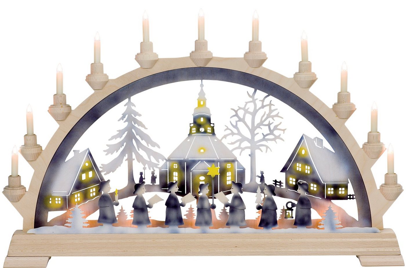 Kunstgewebe Taulin Schwibbogen Taulin Lichterbogen Seiffener Kirche - mit Vorbel., Handarbeit aus dem Erzgebirge Kunstgewebe Taulin Schwibbogen Taulin Lichterbogen Seiffener Kirche - mit Vorbel., Handarbeit aus dem Erzgebirge von Kunstgewebe Taulin