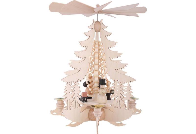 Kunstgewebe Taulin Weihnachtspyramide 1-stöckige Pyramide mit Weihnachtsfiguren (35cm) von Kunstgewerbe Taul von Kunstgewebe Taulin