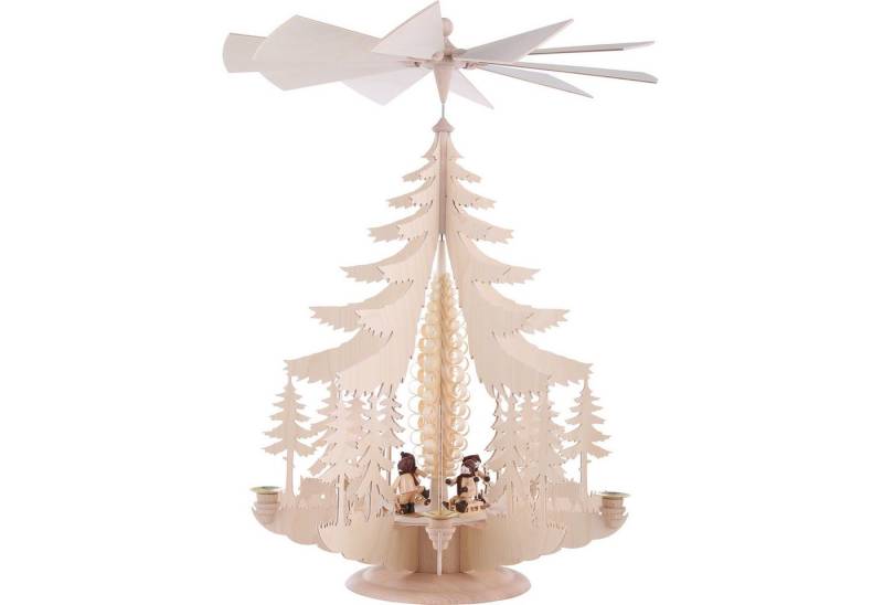 Kunstgewebe Taulin Weihnachtspyramide 1-stöckige Pyramide mit Winterkinder (62x42cm) von Kunstgewerbe Taulin von Kunstgewebe Taulin
