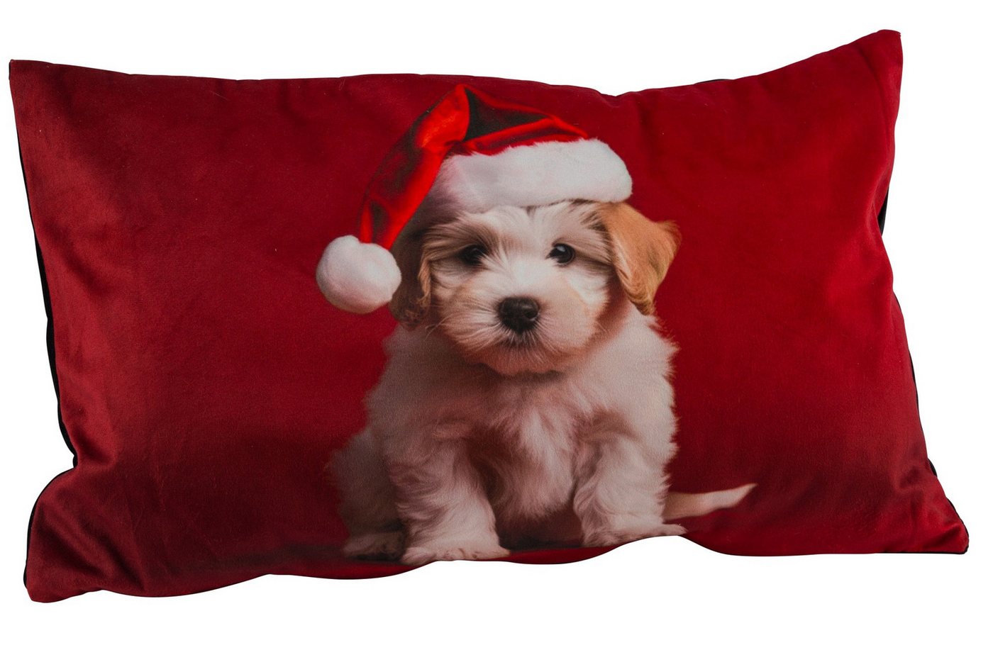 Kunstgewerbe Gehlmann Dekokissen Weihnachtliches Samtkissen mit Hundemotiv 50 cm, Hund mit Weihnachtsmütze Kunstgewerbe Gehlmann Dekokissen Weihnachtliches Samtkissen mit Hundemotiv 50 cm, Hund mit Weihnachtsmütze von Kunstgewerbe Gehlmann