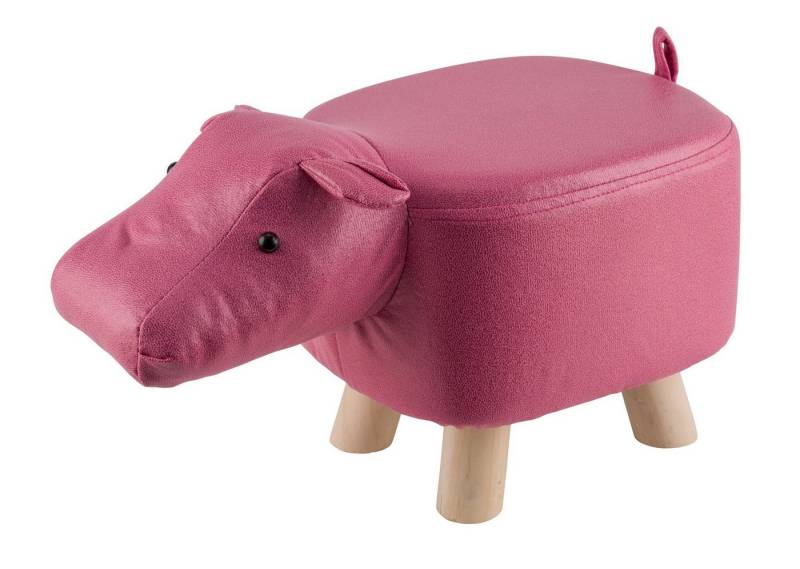 Kunstgewerbe Gehlmann Kinderhocker Kinderhocker Rosa Nilpferd Kunstleder Holz 45 cm von Kunstgewerbe Gehlmann