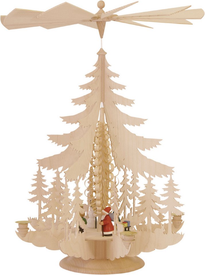 Kunstgewerbe Katja Taulin Weihnachtspyramide Weihnachtsfiguren farbig - Höhe: 62 cm, Handarbeit aus dem Erzgebirge von Kunstgewerbe Katja Taulin