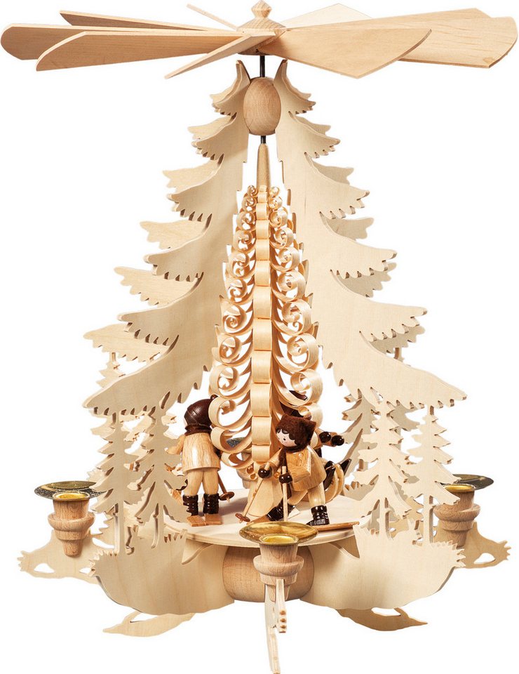Kunstgewerbe Katja Taulin Weihnachtspyramide Winterkinder natur - Höhe: 35 cm, Handarbeit aus dem Erzgebirge Kunstgewerbe Katja Taulin Weihnachtspyramide Winterkinder natur - Höhe: 35 cm, Handarbeit aus dem Erzgebirge von Kunstgewerbe Katja Taulin