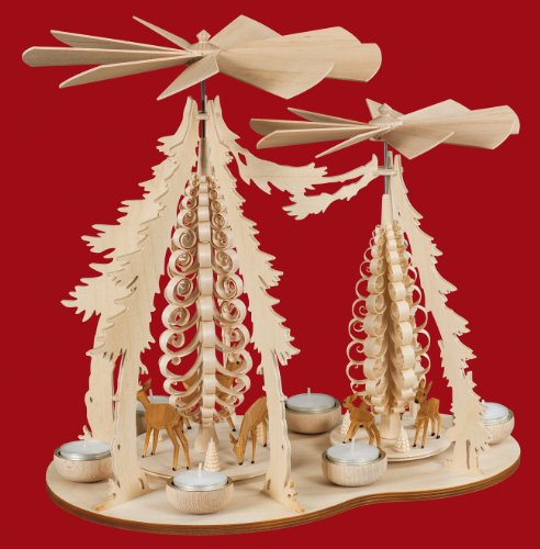 1-stöckige Doppelpyramide 'Taulin' Rehe im Wald - 37x35 cm von Kunstgewerbe Taulin
