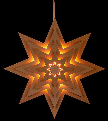 Kunstgewerbe Taulin Fensterbild Stern - 30 cm x 27 cm, Metallic, Minimalistisch, Wandmontage, Wohnzimmer von Kunstgewerbe Taulin