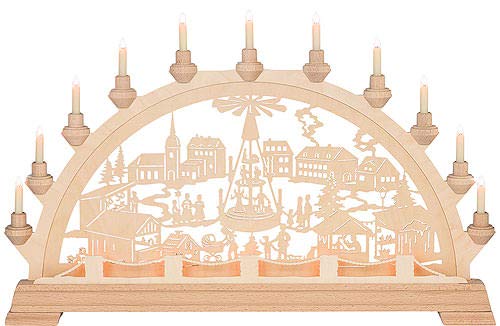 Kunstgewerbe Taulin Schwibbogen Weihnachtsmarkt - 89x49 cm von Kunstgewerbe Taulin