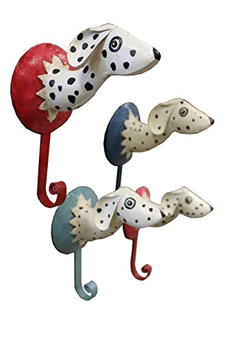 GARDEROBENHAKEN 4er Set Trophäe Dalmatiner 15cm hoch Metall Kleiderhaken Wandtrophäe von Kunsthandwerks Trophäen