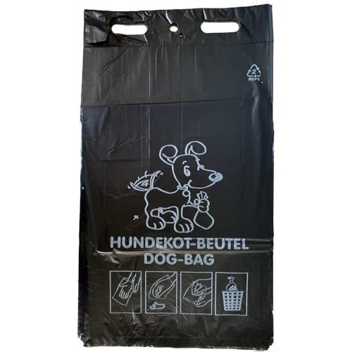 Hundekotbeutel 200 x 330 + 40 mm schwarz mit Druck geblockt 400 Stück von Kunsthandwerkstube