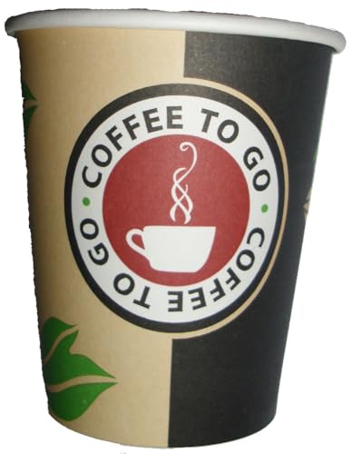Kunsthandwerkstube Coffee-to-go Kaffeebecher 200ml 8oz Durchmesser 80 mm 100 Stück von Kunsthandwerkstube