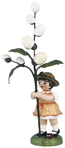 Kunsthandwerkstube Hubrig-Volkskunst Blumenmädchen mit Maikätzchen * Höhe 11cm von Kunsthandwerkstube