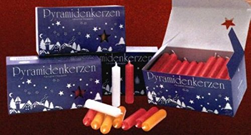 Kunsthandwerkstube Pyramidenkerzen klein 14 mm rot Packung = 50 Stück von Kunsthandwerkstube
