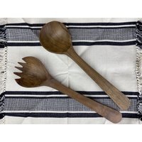 Salatbesteck Aus Olivenholz von Kunsthandwerkversand