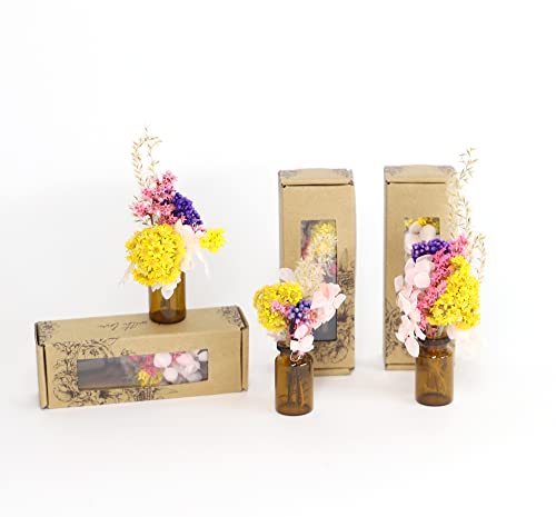 Kunstharz.Art - Geschenk zum Muttertag - Mini Trockenblumensträuß mit Geschenkverpackung (3 Stück) - Mini Bouquet mit getrockneten Blumen (Variante A) von Kunstharz.Art